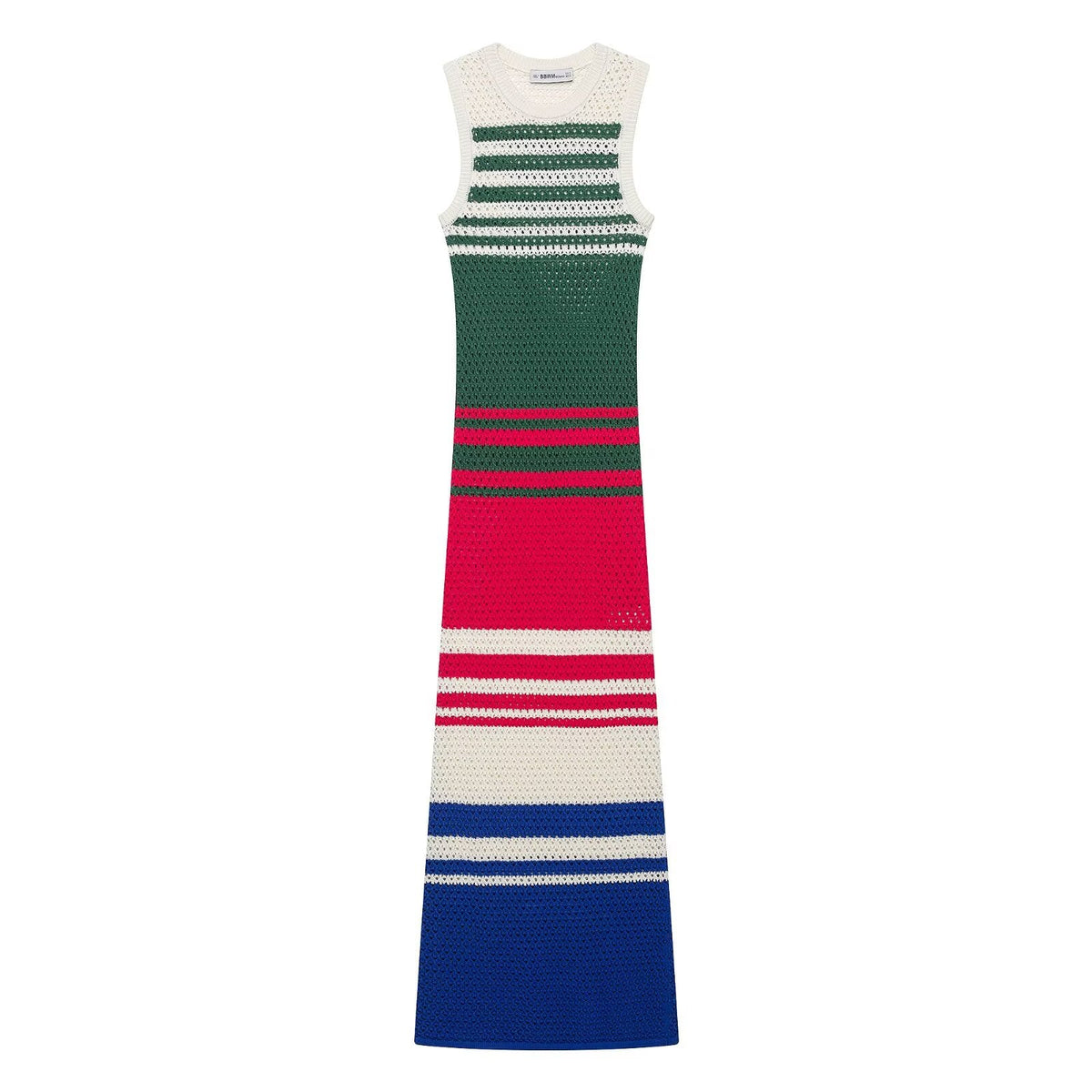 Women Clothing Summer Elegant Sexy Stripes Rib Midi Dress