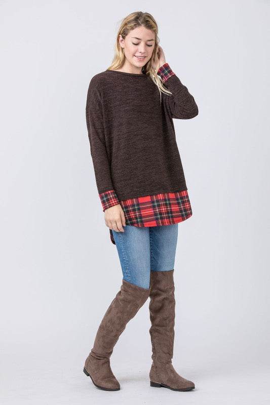 Plaid Layered Tunic
