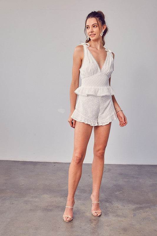 Embroidery Eyelet Shorts