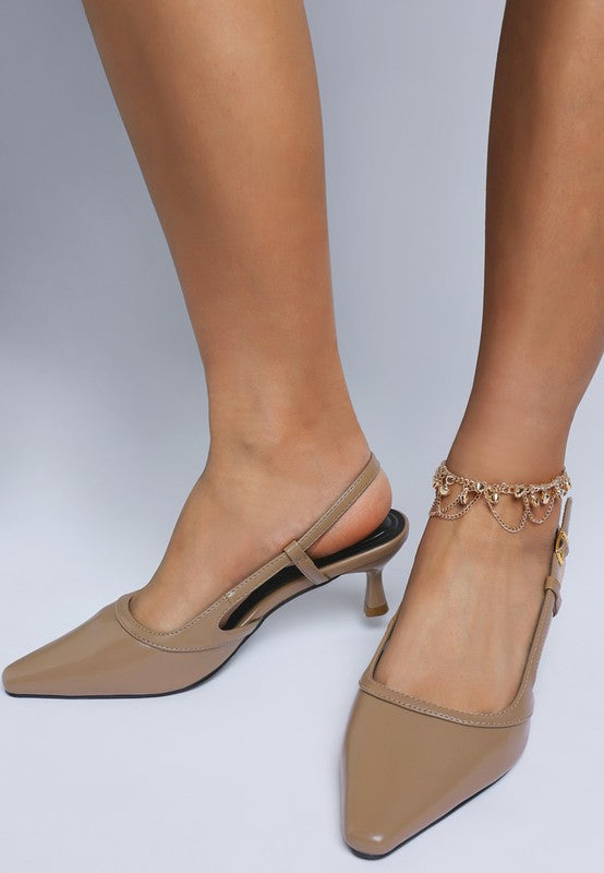 Axton Kitten Heel Slingback Sandals