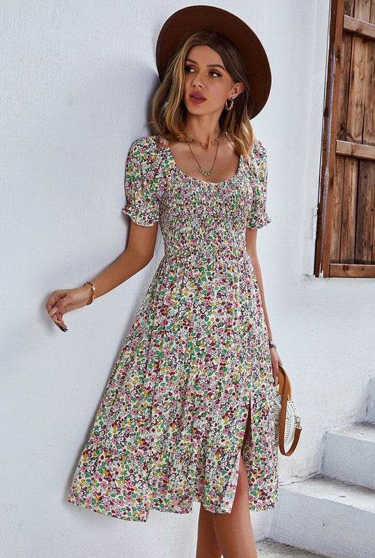 Floral Dress with Slit