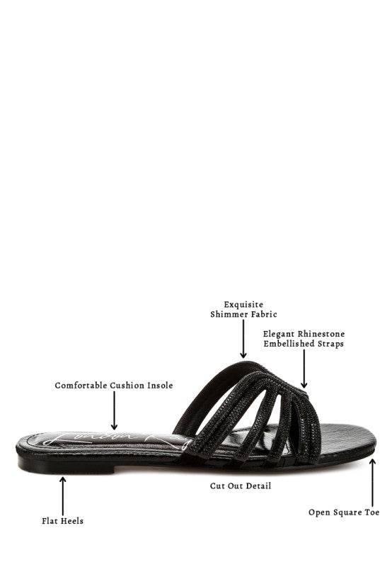 Dindy Rhinestone Cut Out Flats