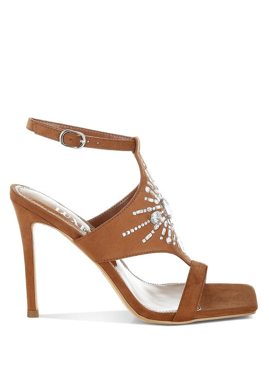 Warda Jeweled Shiny Stiletto Heels
