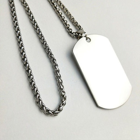 Custom Necklace Female Pendant Dog Tag Personalized Stainless Steel Ladies Birthday Gift