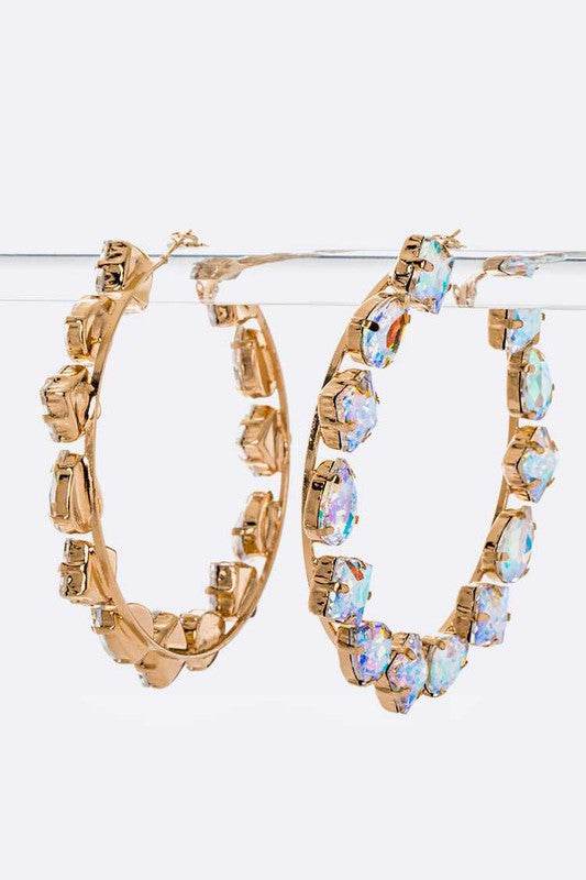 Oversize Bejeweled Hoop Earrings
