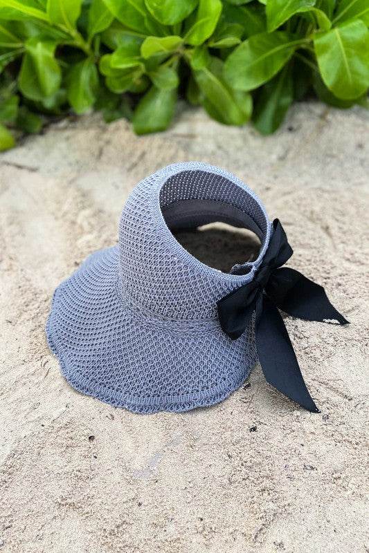 Satin Bow Foldable Summer Sun Visor