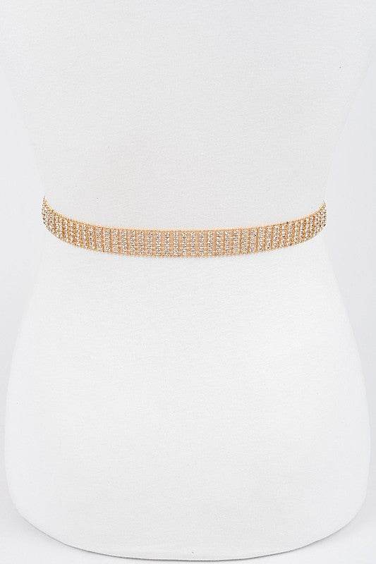 Heart Buckle Rhinestone Belt