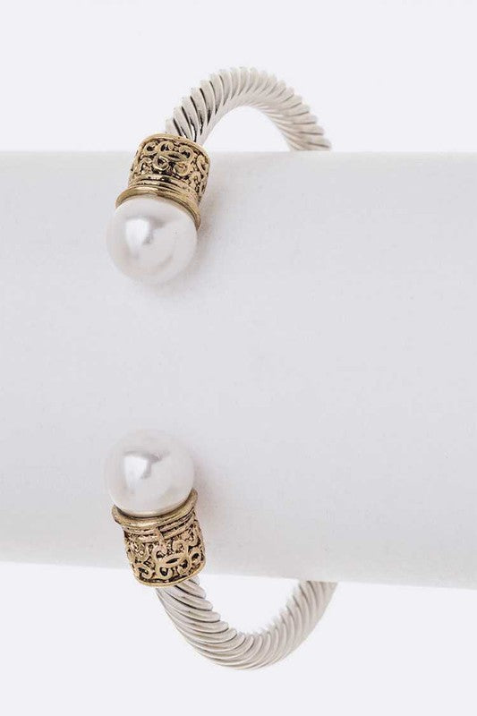 Designer Inspired Cable Open Bangle