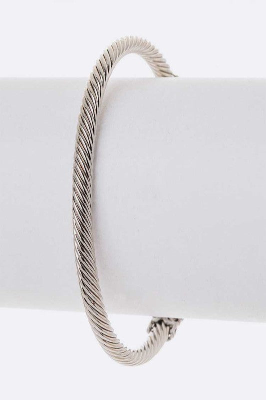Designer Inspired Cable Open Bangle