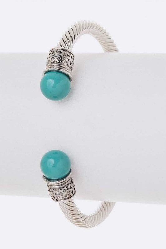 Designer Inspired Cable Open Bangle
