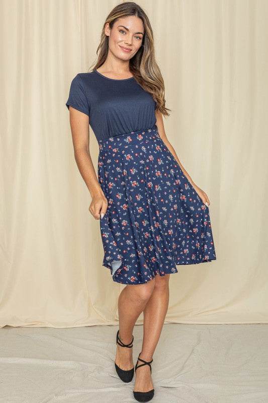 Floral Band Flare Dress