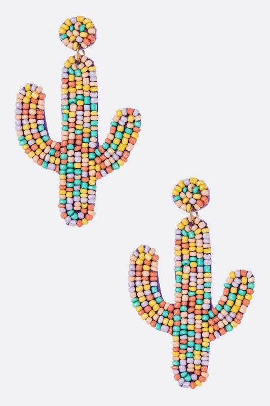 Beaded Cactus Iconic Earrings