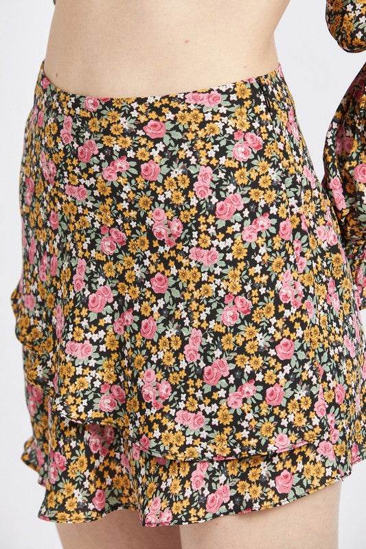 DITSY FLORAL RUFFLED SKORT