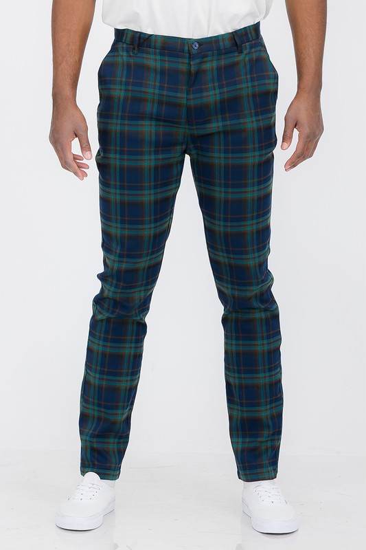 Weiv Mens Plaid Trouser Pants