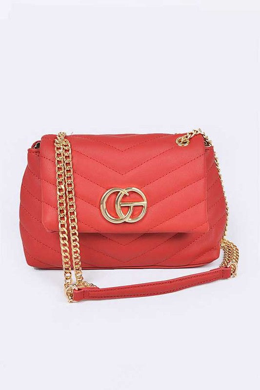 CG Logo Quilted Shoulder Bag