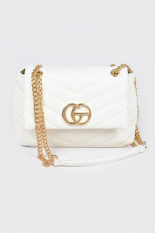 CG Logo Quilted Shoulder Bag