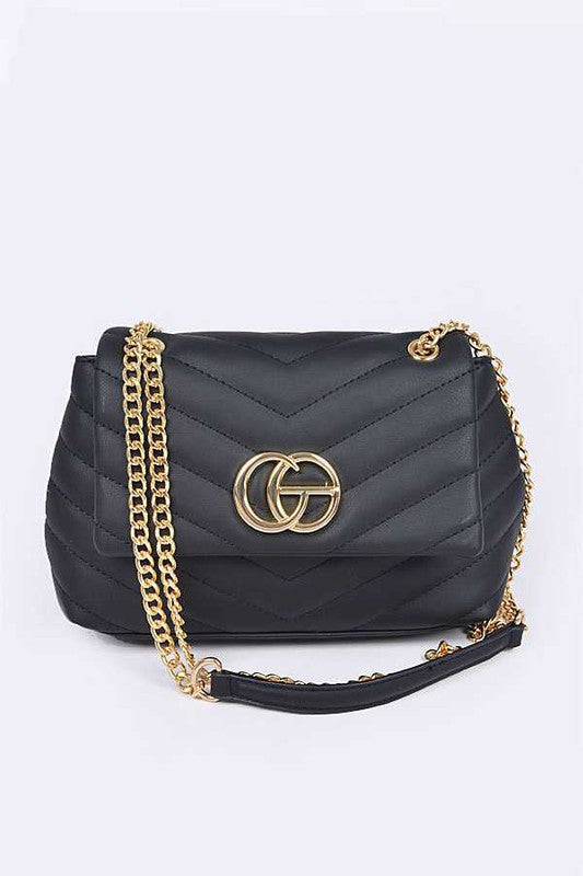 CG Logo Quilted Shoulder Bag