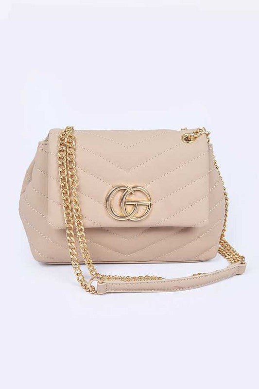 CG Logo Quilted Shoulder Bag