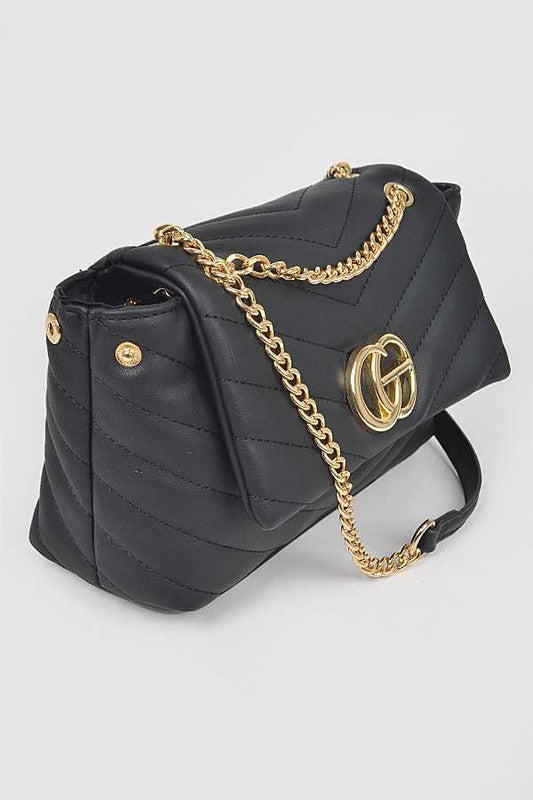 CG Logo Quilted Shoulder Bag