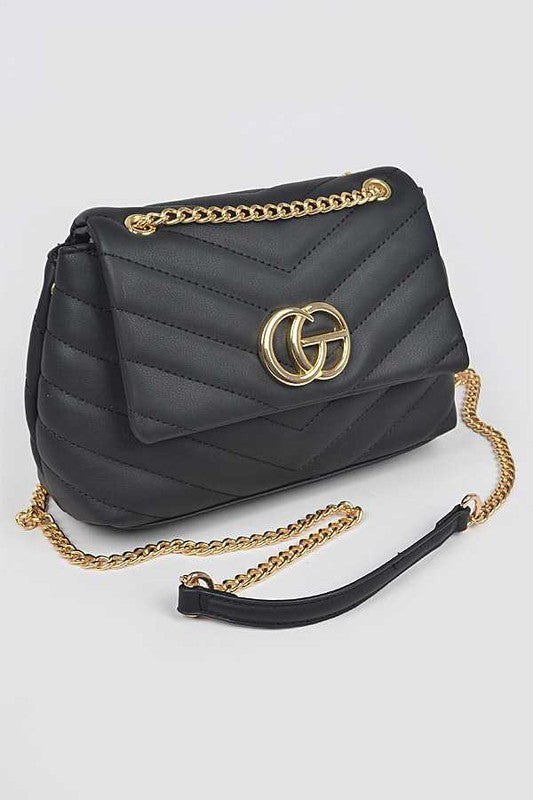 CG Logo Quilted Shoulder Bag