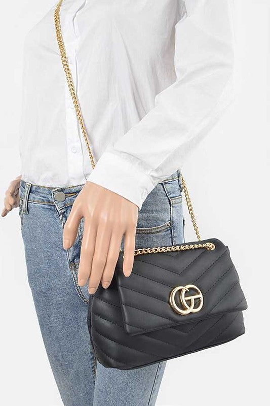 CG Logo Quilted Shoulder Bag