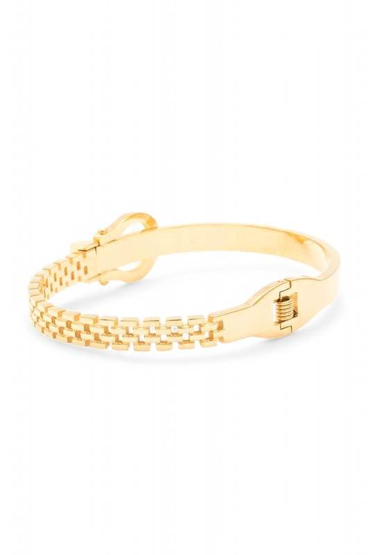 Crystal Buckle Stainless Steel Designer Bangle