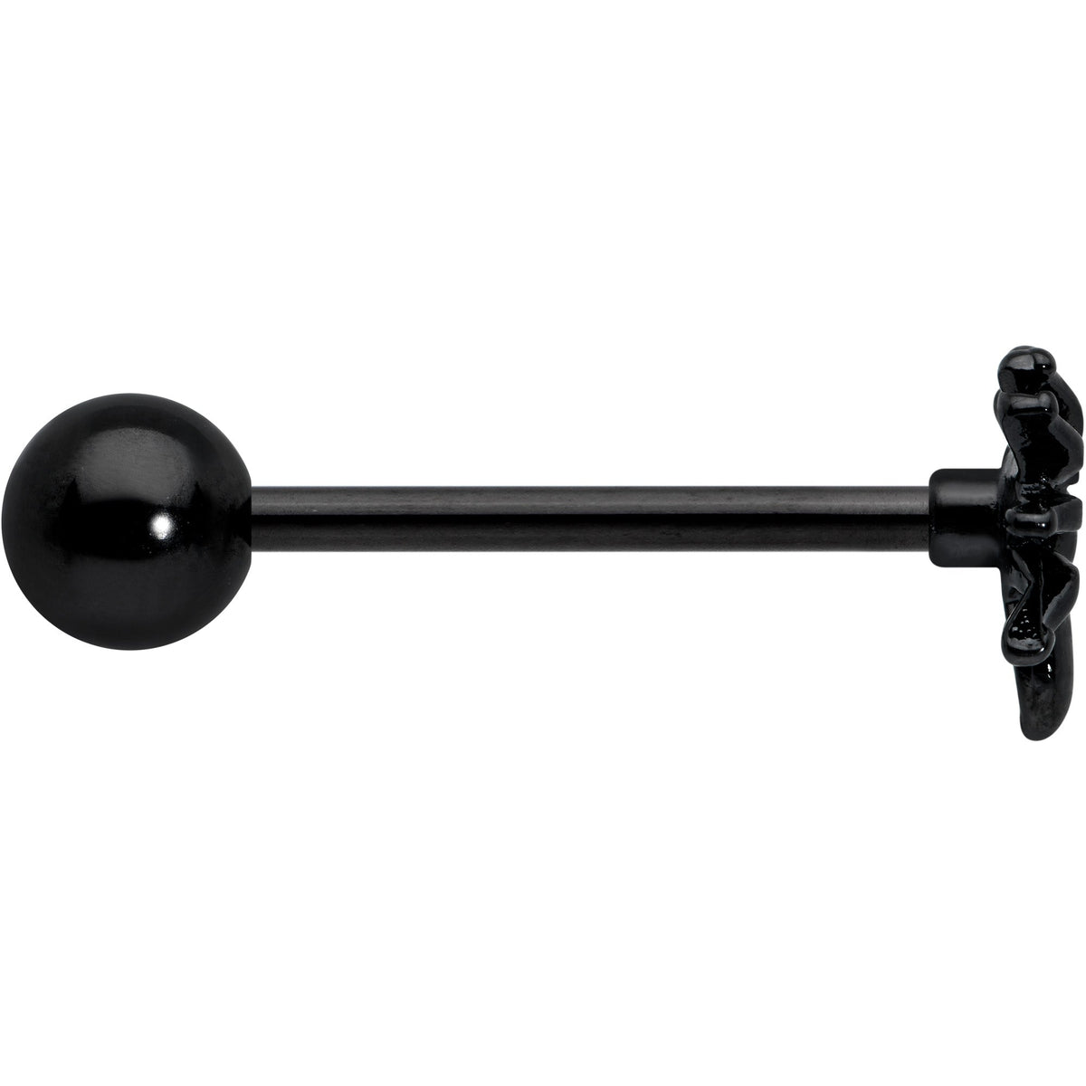 Black Titanium Anodized 3-D Spider Barbell Tongue Ring