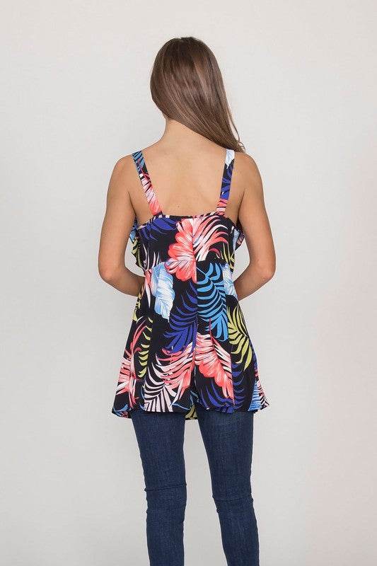 Royal Blue Indah Floral Print Blouse