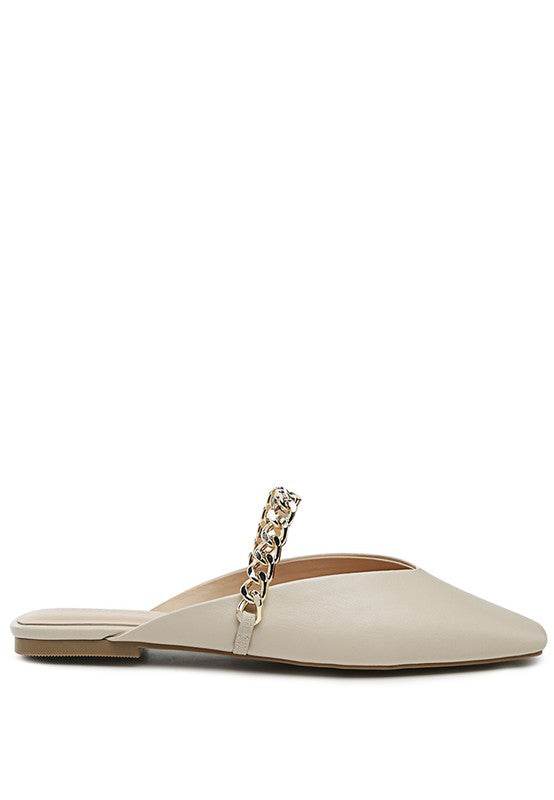 CATCH BLING CHAIN STRAP FLAT SHOES