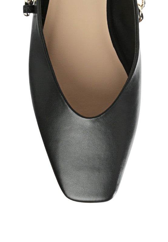 CATCH BLING CHAIN STRAP FLAT SHOES