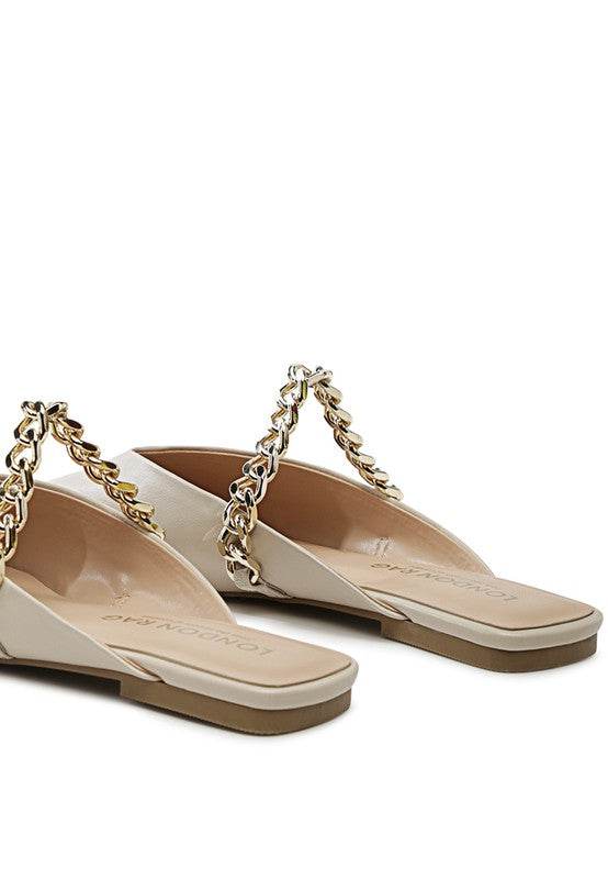 CATCH BLING CHAIN STRAP FLAT SHOES