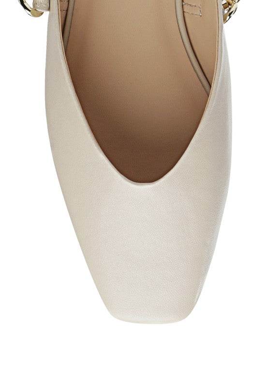 CATCH BLING CHAIN STRAP FLAT SHOES