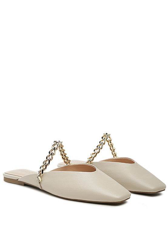 CATCH BLING CHAIN STRAP FLAT SHOES