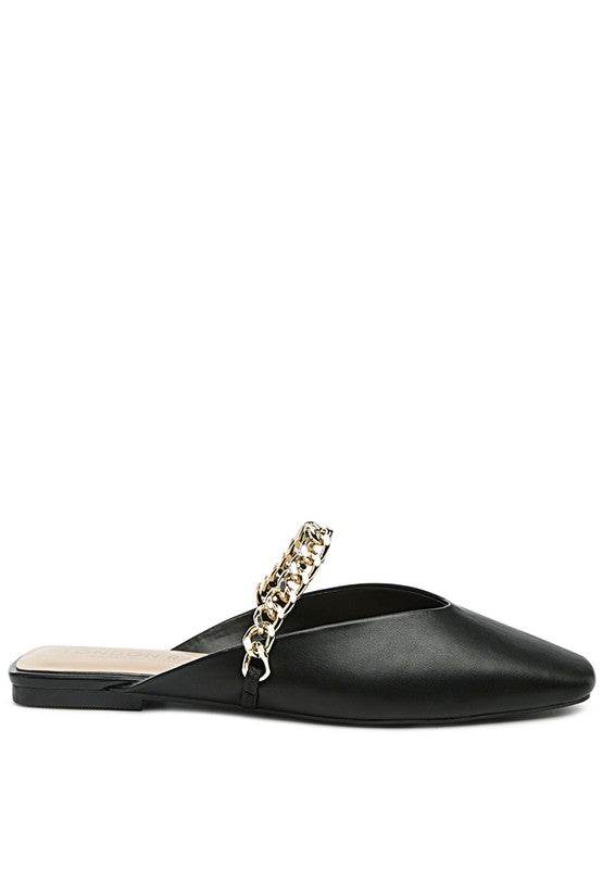 CATCH BLING CHAIN STRAP FLAT SHOES