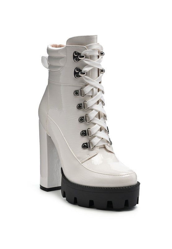 STOPPER HIGH BLOCK HEELED LACE-UP BOOT