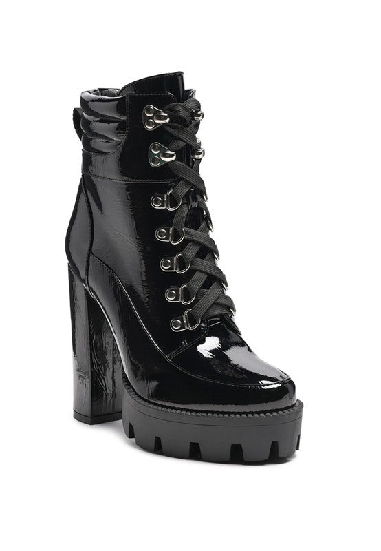 STOPPER HIGH BLOCK HEELED LACE-UP BOOT