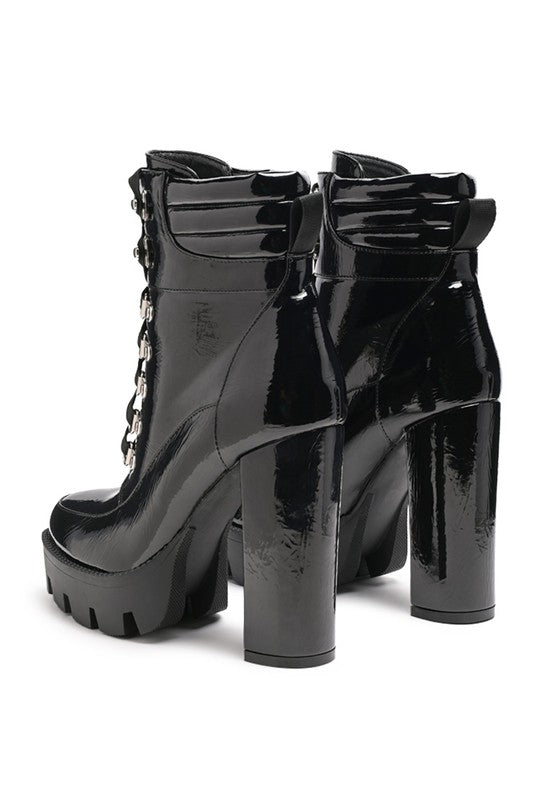 STOPPER HIGH BLOCK HEELED LACE-UP BOOT