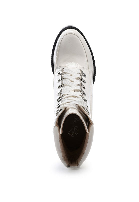 STOPPER HIGH BLOCK HEELED LACE-UP BOOT