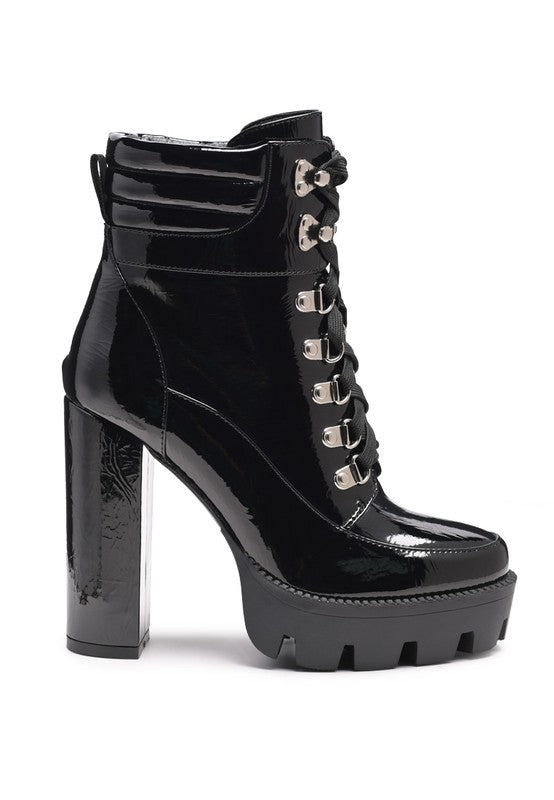 STOPPER HIGH BLOCK HEELED LACE-UP BOOT