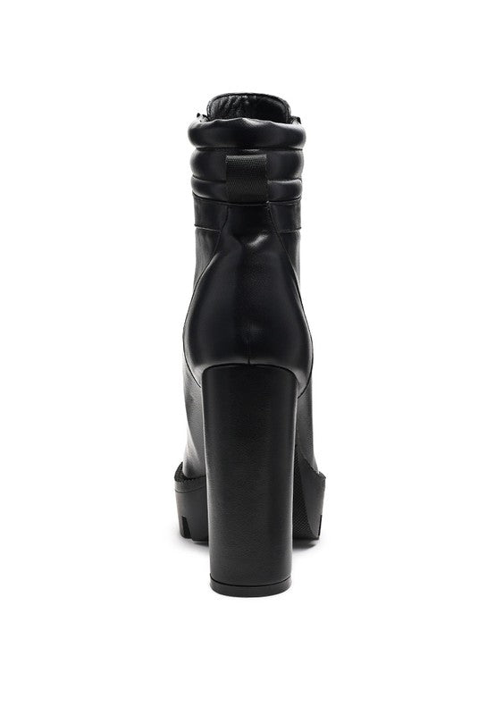 STOPPER HIGH BLOCK HEELED LACE-UP BOOT