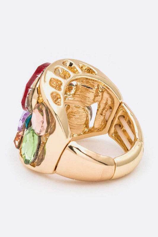 Bejewel Crystal Statement Stretch Ring