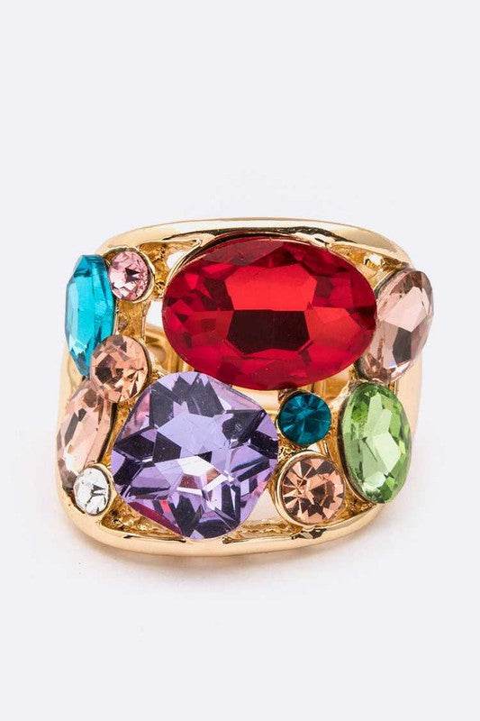 Bejewel Crystal Statement Stretch Ring