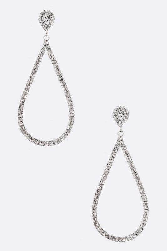 Rhinestone Oversize Teardrop Earrings