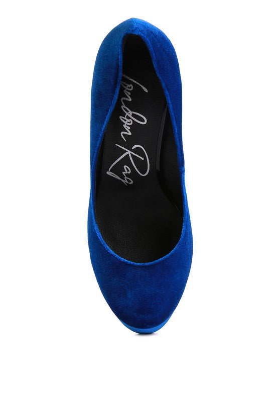 Old Novelty Platform Heel Velvet Pumps