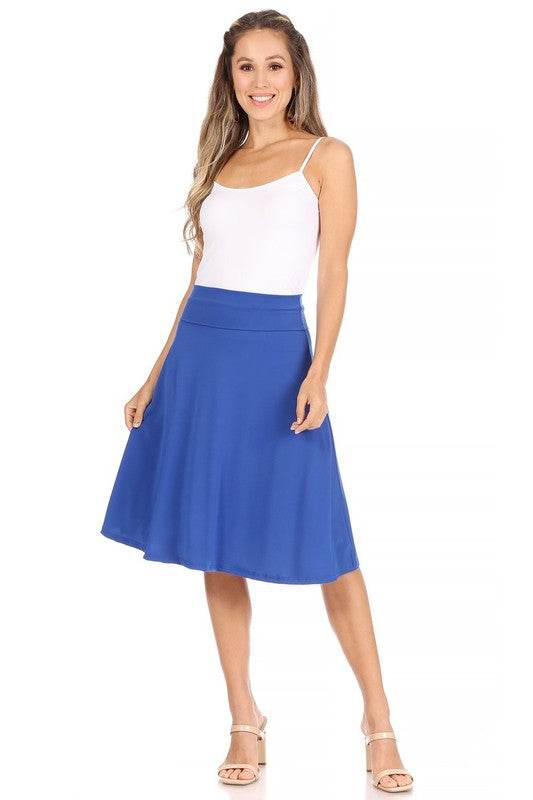 Solid, A-line pull on skirt