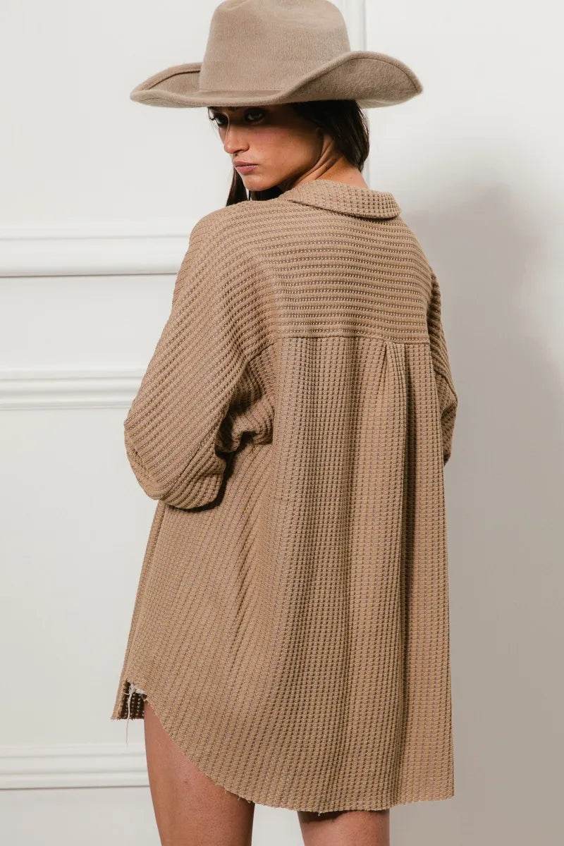 BiBi Heavy Waffle Oversized Shacket
