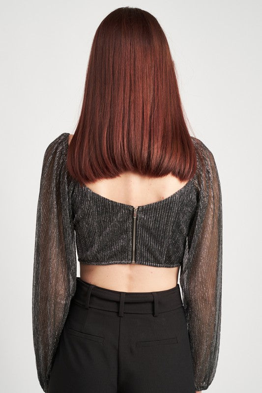 BOAT NECK BUSTIER WITH OPEN BACK