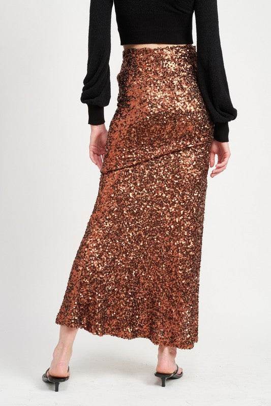 PRINTED HIGH WAIST MAXI SKIRT