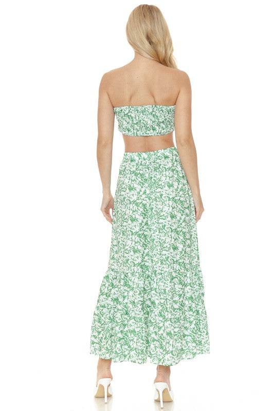 Women's Floral Skirt and TOP Set