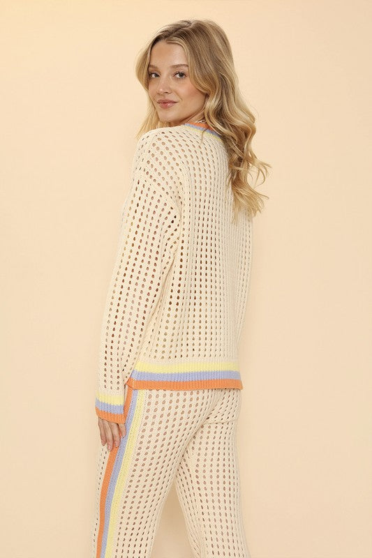 Open knit cardigan